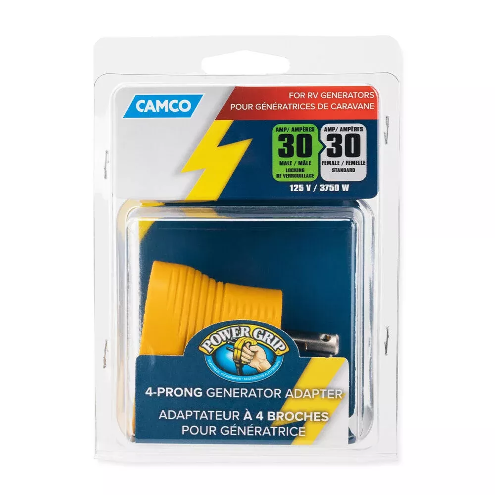 Camco 30-Amp Power Grip 4-Prong Generator Adapter