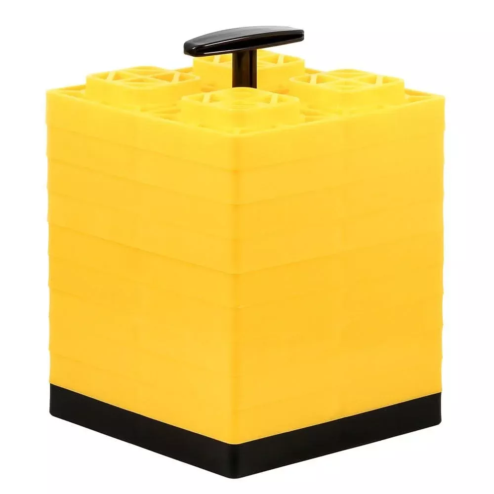 Camco FasTen Leveling Blocks with T-Handle - 2x2 - Yellow *10-Pack - 44512