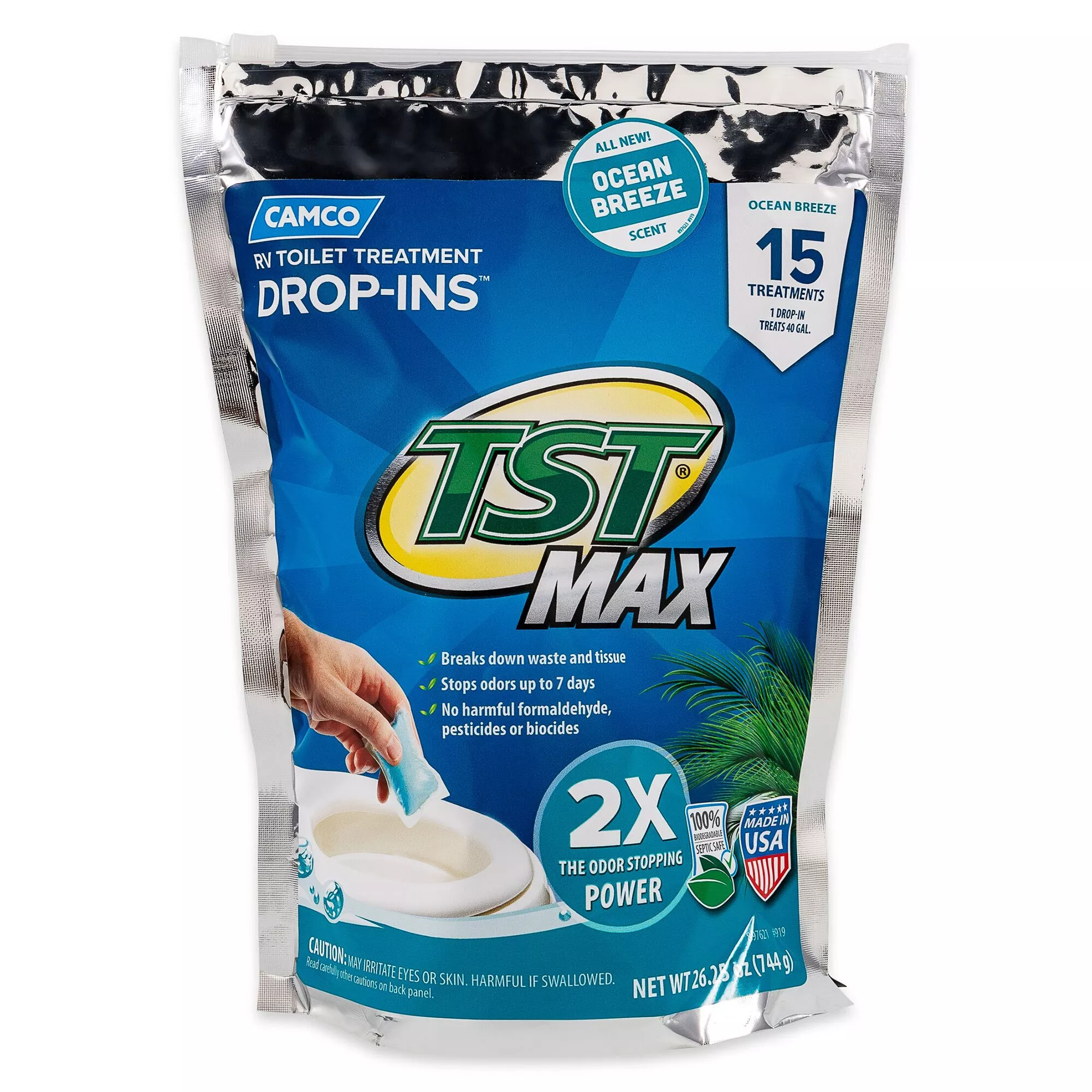 Camco TST MAX Ocean Scent Drop-Ins, 15-Pack