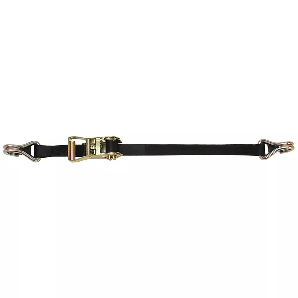 CargoBuckle Ratchet Strap Tie-Down w/Double J-HooksKeeper – 1″ x 12 [F14060]