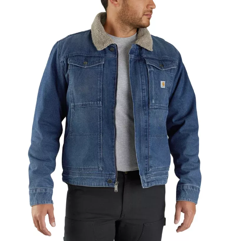 Carhartt 105478 – Relaxed Fit Denim Sherpa-Lined Jacket – CLOSEOUT