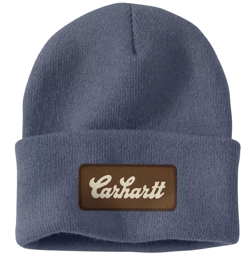 Carhartt 107007 - Knit Cuffed Script Patch Beanie - CLOSEOUT