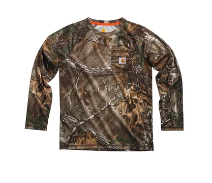 Carhartt Boys’ Youth Force Performance Camo Raglan Pocket Tee