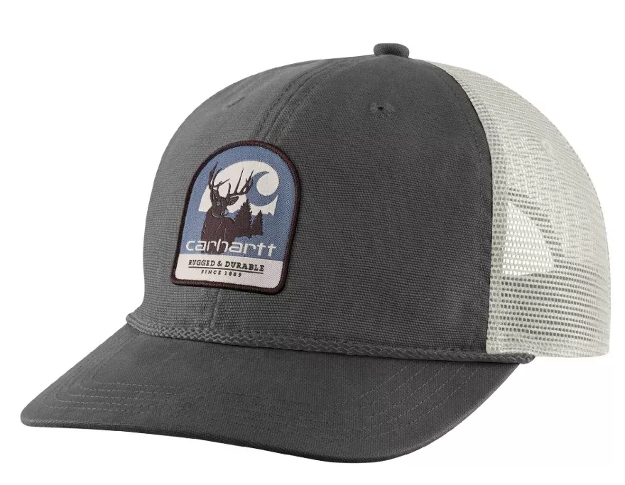 Carhartt Canvas Mesh-Back Deer Patch Cap – Style #107008
