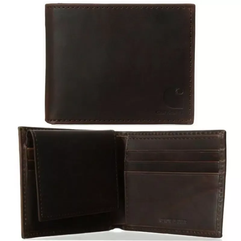Carhartt Men's Oil Tan Leather Passcase Wallet Brown