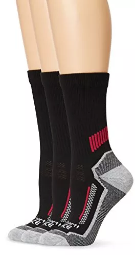 Carhartt Women’s 3 Pack Force Performance Work Crew Socks, Black