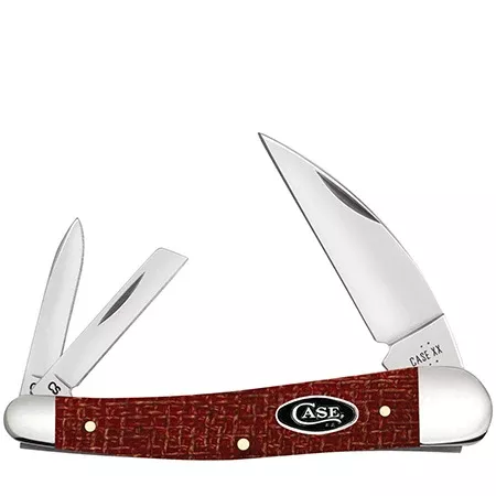 Case 12276 Seahorse Whittler – Dark Red Burlap Micarta Handle