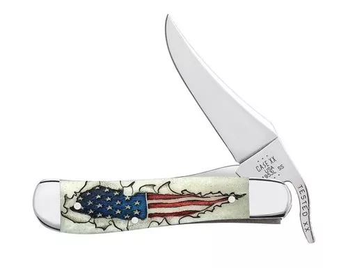 Case American Flag Natural Bone Russlock