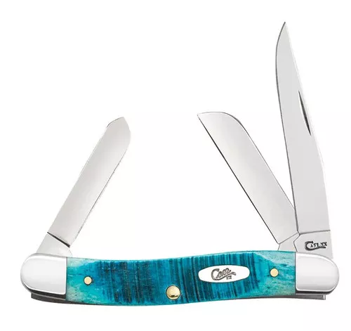 Case Caribbean Blue Bone Sawcut Jig Medium Stockman