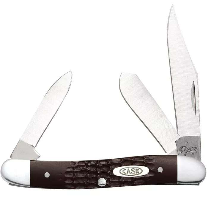 Case Knife Brown Synthetic Medium Stockman With Pen Blade #00106