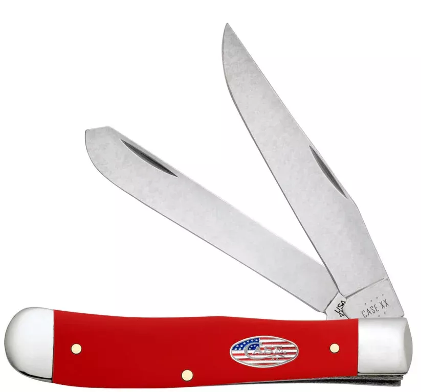 Case Knives American Workman Smooth Red Synthetic CS Trapper Folding Knife