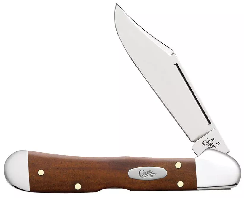 Case Knives Smooth Chestnut Bone Mini CopperLock Folding Knife