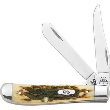 Case Mini Trapper Amber Jigged Bone Pocket Knife