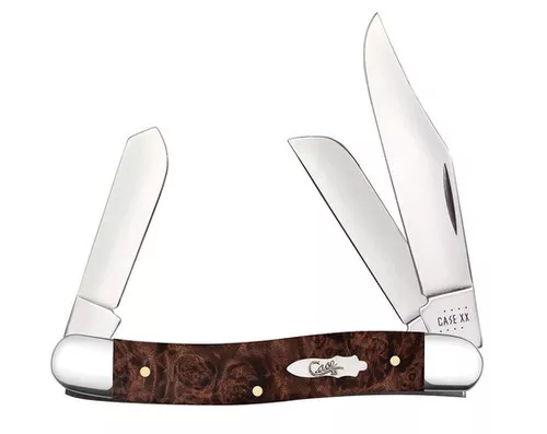 Case Smooth Brown Maple Burl Wood Stockman