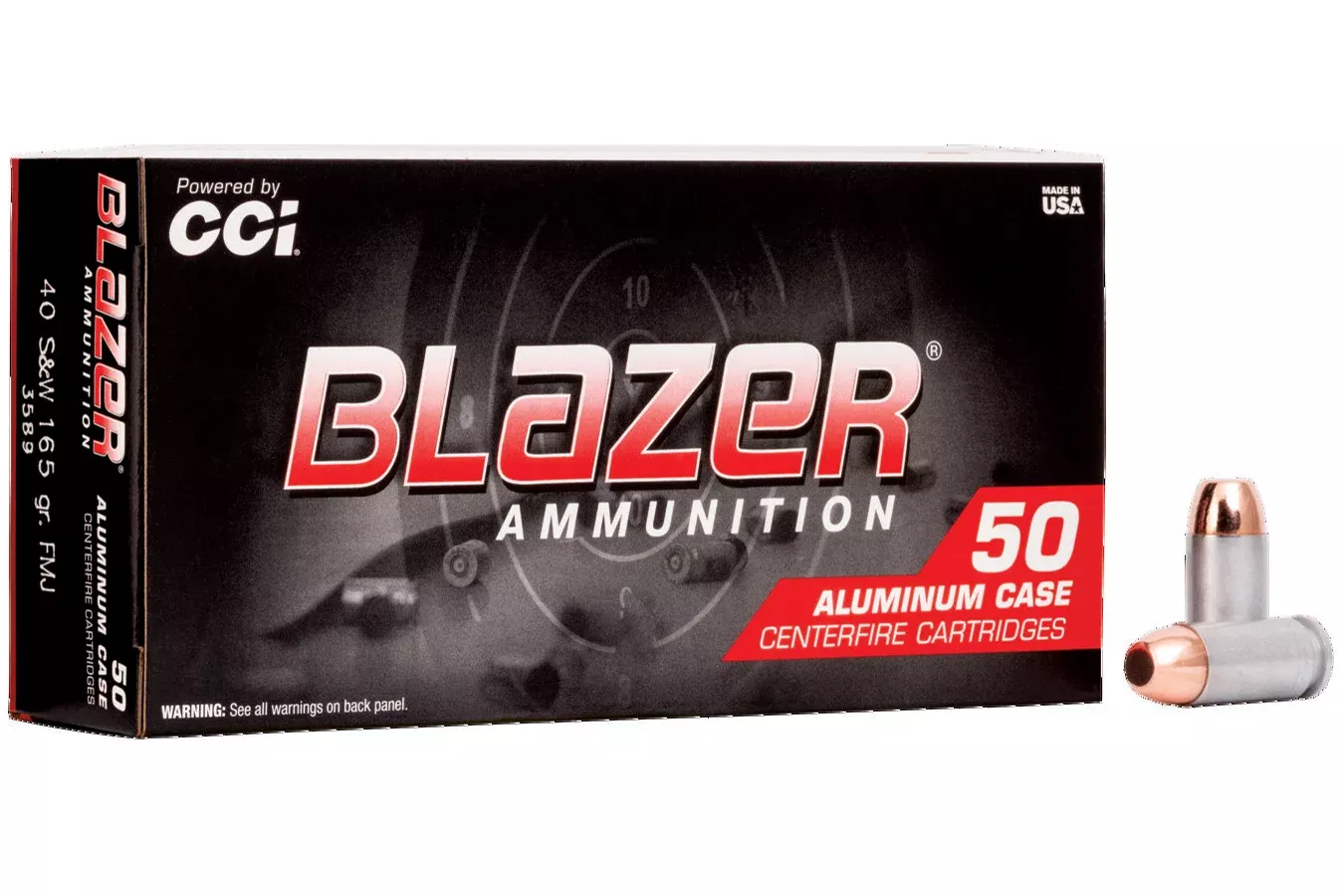 CCI  40 S&W 165 gr FMJ Blazer Aluminum 50/Box
