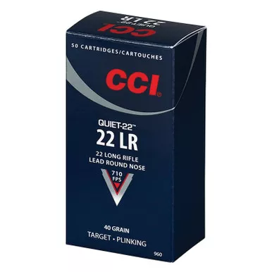 CCI 960 Target Plinking Quiet22 22LR 40 GR LRN 50 Rounds