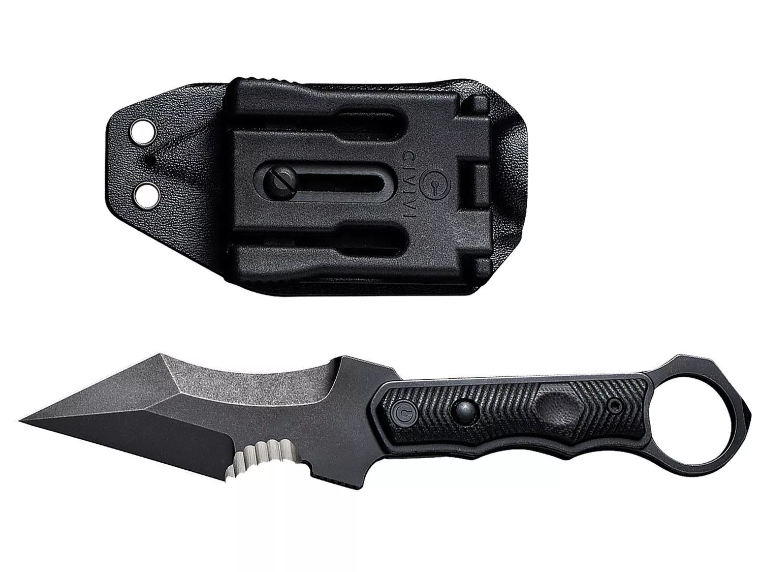 Civivi 3.76" Fixed Karambit/Straight Nitro-V Black G10 Handle Plain