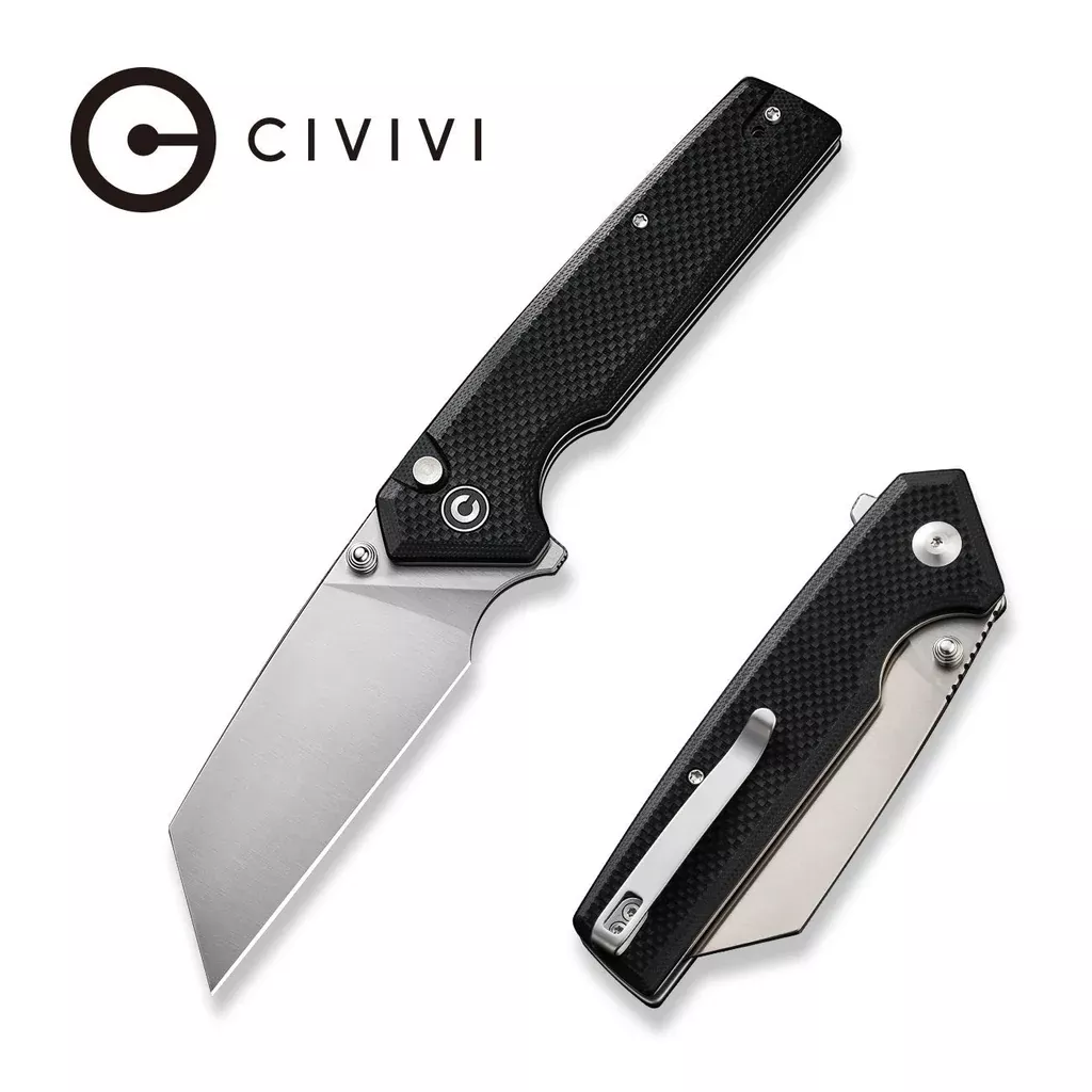 CIVIVI Amirite Flipper & Thumb Stud & Button Lock Knife G10 Handle (3.48″ Nitro-V Blade) C23028-1