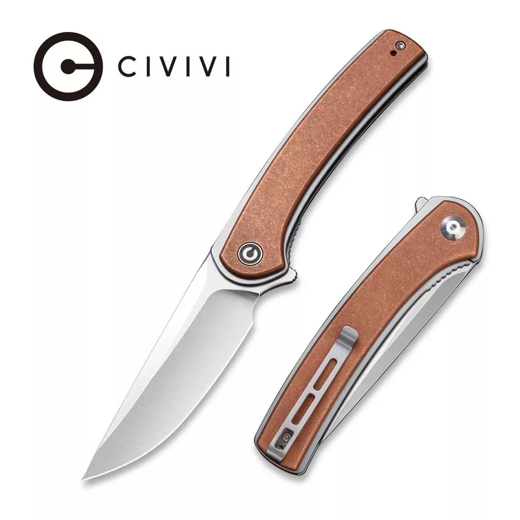CIVIVI Asticus Flipper Knife Copper Handle (3.80″ D2 Blade) C2002F