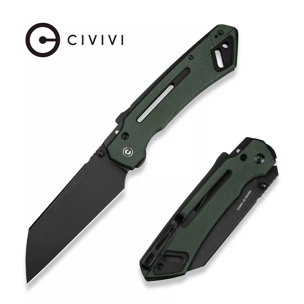 CIVIVI Buster FG Thumb Stud & Superlock Knife Micarta Handle (4.2″ Nitro-V Blade) C24052-3