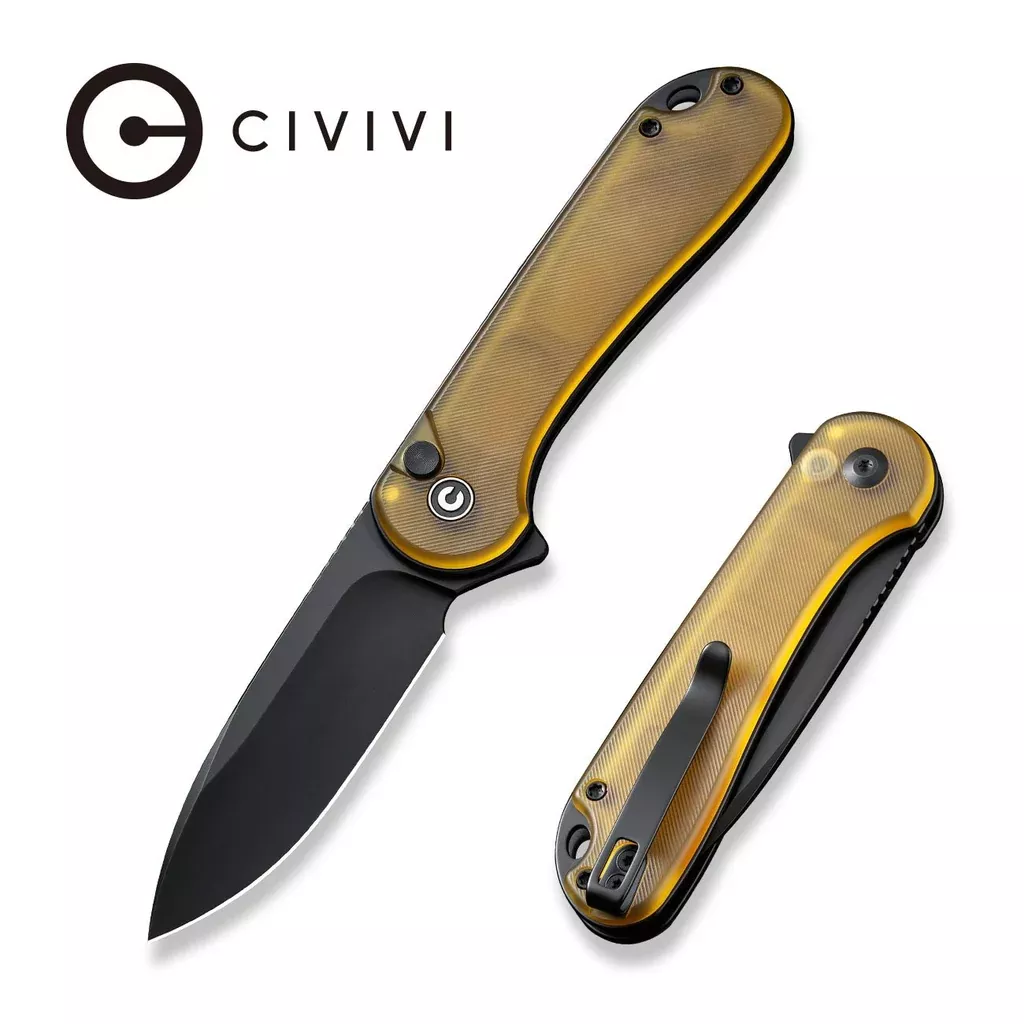 CIVIVI Button Lock Elementum II Flipper Knife Ultem Handle (2.96″ Nitro-V Blade) C18062P-7