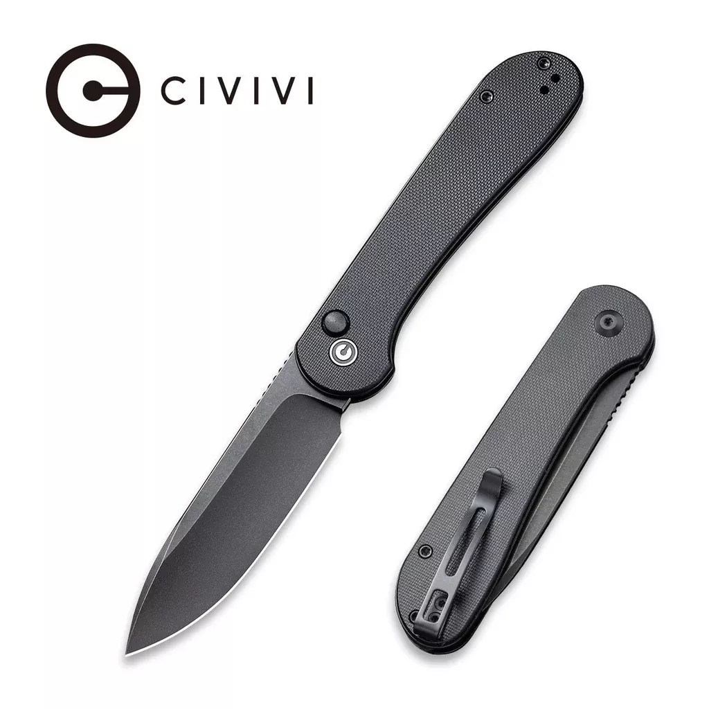 CIVIVI Button Lock Elementum Pocket Knife G10 Handle (3.47″ 14C28N Blade) C2103A