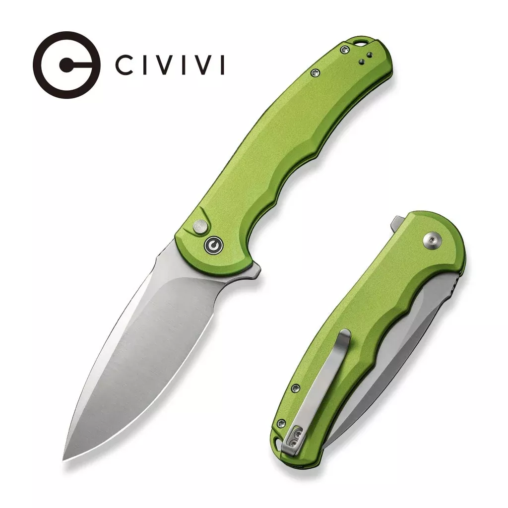 CIVIVI Button Lock Praxis Flipper Knife Aluminum Handle (3.75″ Nitro-V Blade) C18026E-1