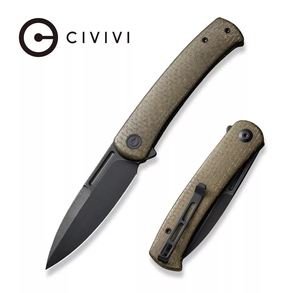 CIVIVI Caetus Flipper Knife Micarta Handle (3.48" 14C28N Blade) C21025C-3