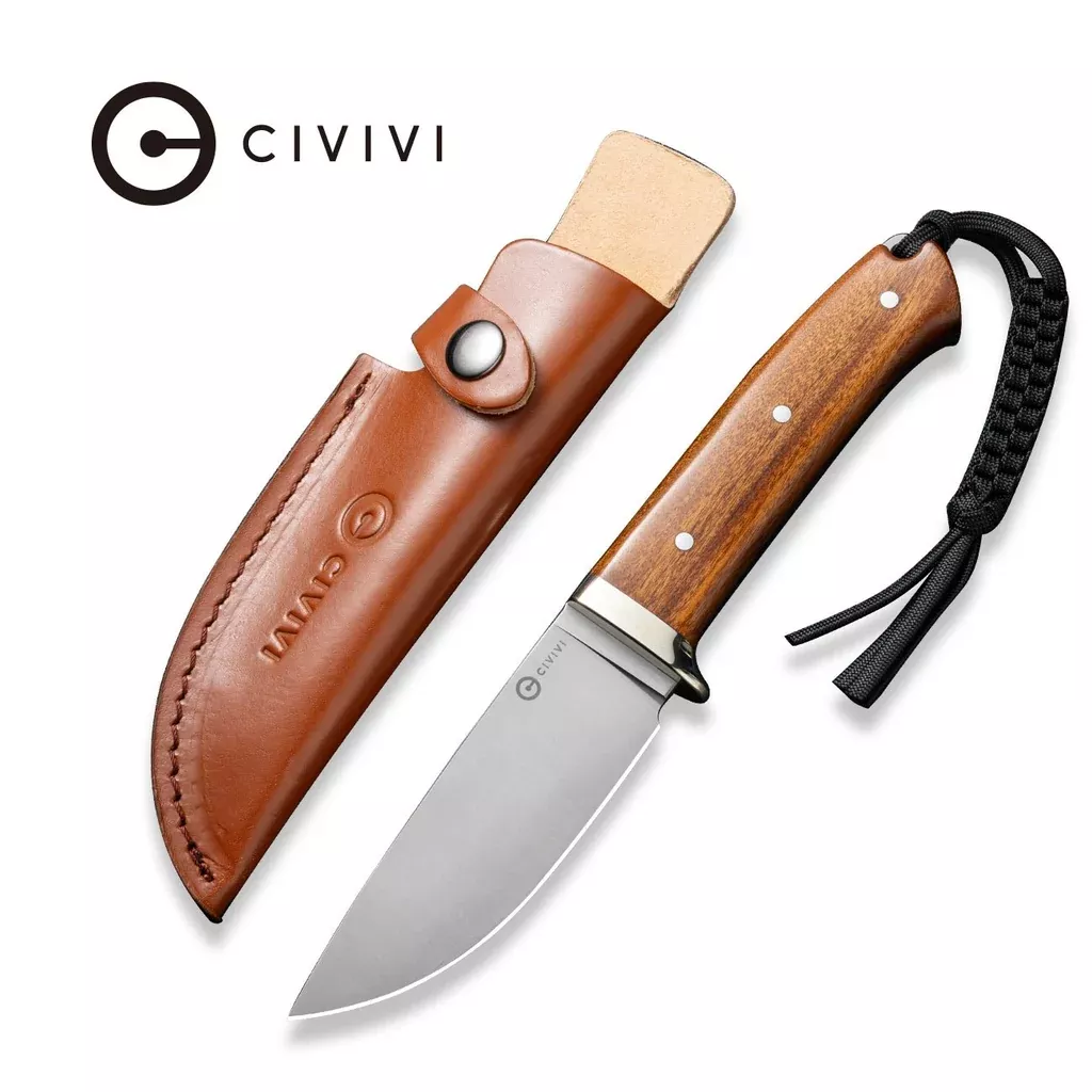 CIVIVI Cloud Peak Fixed Blade Knife Wood Handle (4.6″ Nitro-V Blade) C23044-3