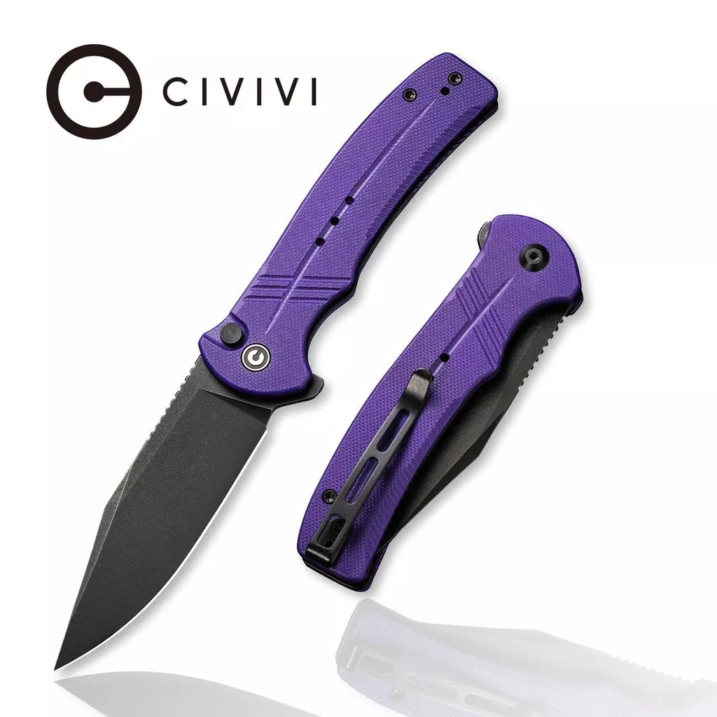CIVIVI Cogent Flipper & Button Lock Knife G10 Handle (3.47" 14C28N Blade) C20038D-2