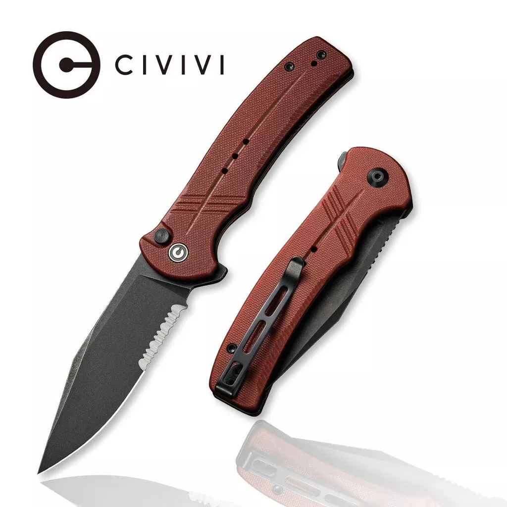 CIVIVI Cogent Flipper & Button Lock Knife G10 Handle (3.47" 14C28N Blade) C20038E-2