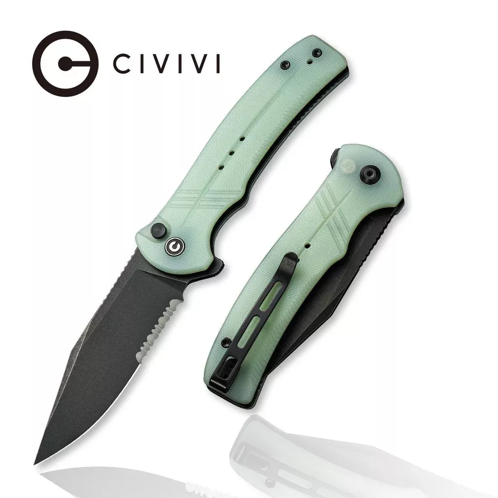 CIVIVI Cogent Flipper & Button Lock Knife G10 Handle (3.47" 14C28N Blade) C20038E-3
