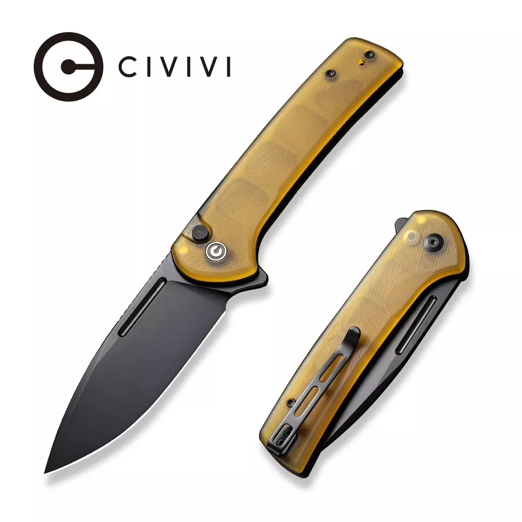 CIVIVI Conspirator Flipper & Button Lock Knife Ultem Handle (3.48″ Nitro-V Blade) C21006-5