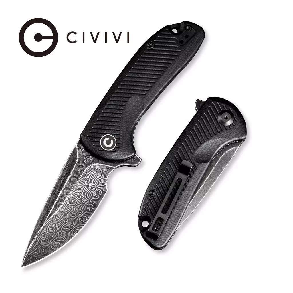 CIVIVI Durus Flipper Knife G10 Handle (3″ Damascus Blade) C906DS-2