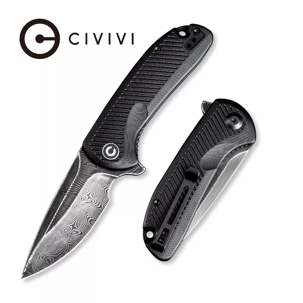 CIVIVI Durus Flipper Knife G10 Handle (3″ Damascus Blade) C906DS-3