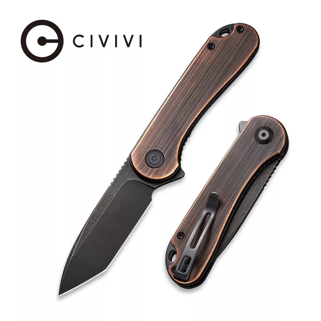 CIVIVI Elementum Flipper Knife Copper Handle (2.96″ D2 Blade) C907T-B