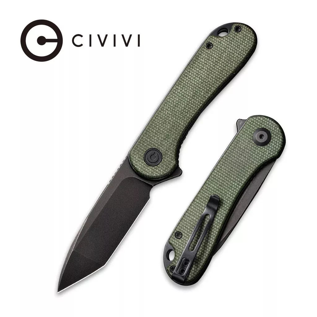 CIVIVI Elementum Flipper Knife Micarta Handle (2.96" D2 Blade) C907T-E