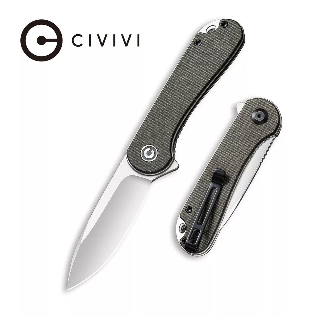CIVIVI Elementum Flipper Knife Micarta Handle (2.96″ D2 Blade) C907T