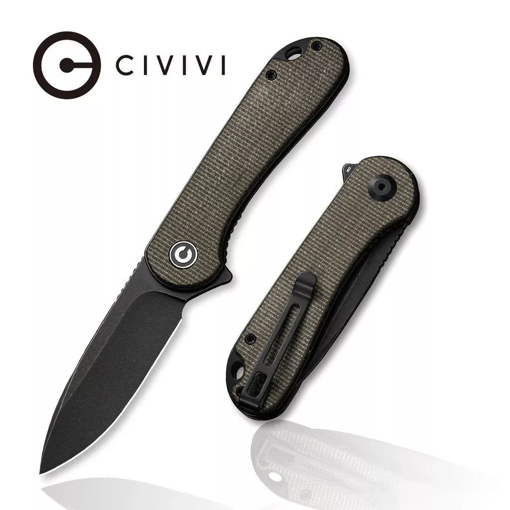 CIVIVI Elementum Flipper Knife Micarta Handle (2.96″ D2 Blade) C907Z