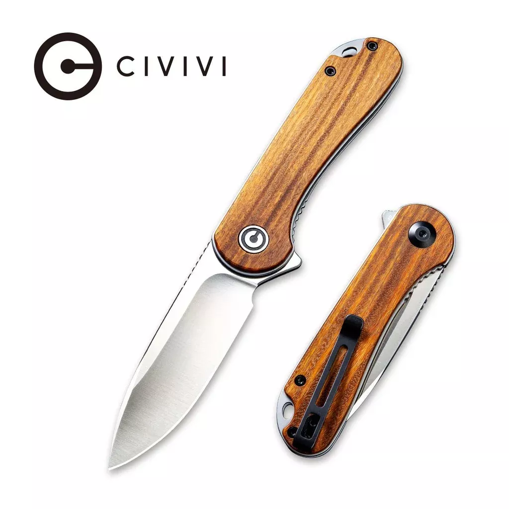 CIVIVI Elementum Flipper Knife Wood Handle (2.96″ D2 Blade) C907C