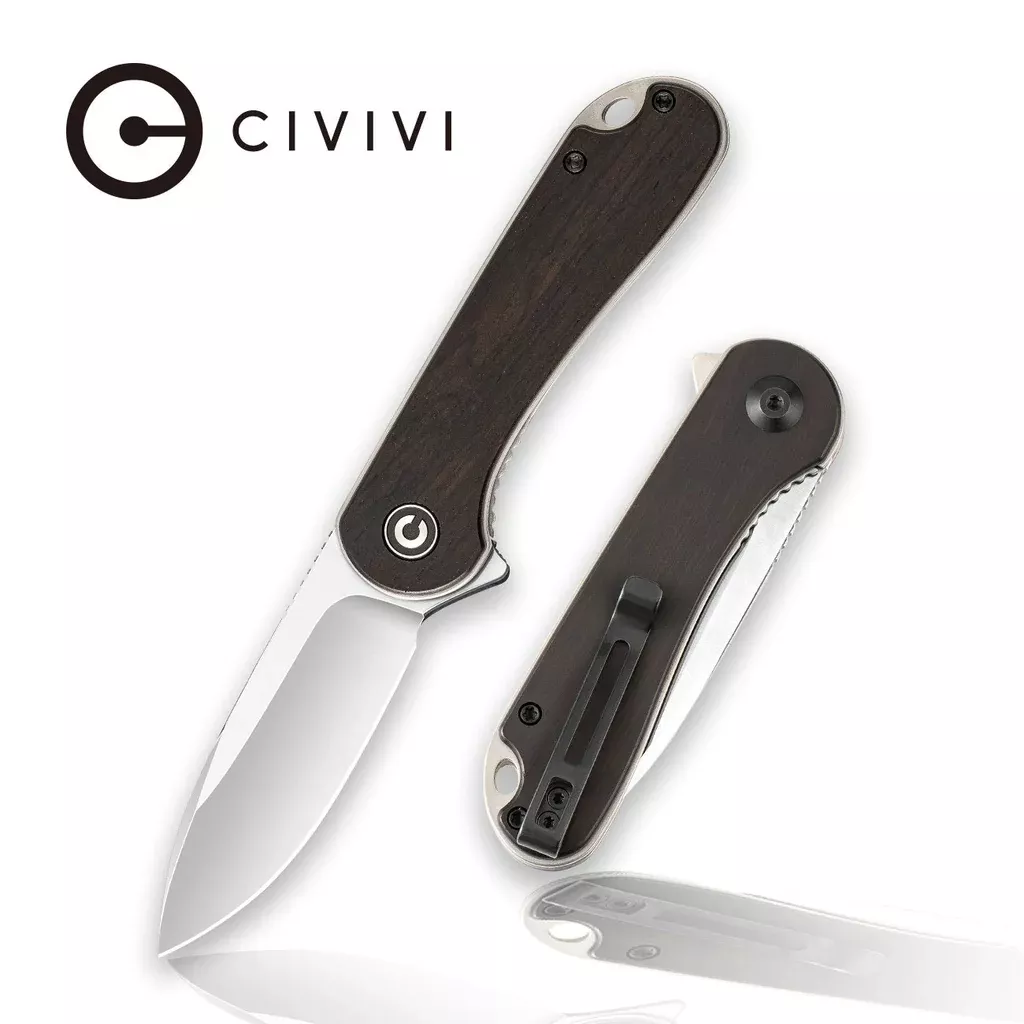 CIVIVI Elementum Flipper Knife Wood Handle (2.96″ D2 Blade) C907D