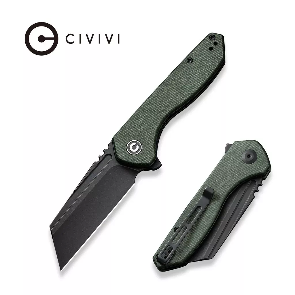 CIVIVI ExOne Flipper Knife Micarta Handle (2.94″ Nitro-V Blade) C23036-3