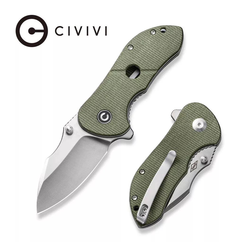 CIVIVI Gordo Flipper & Thumb Stud Knife Micarta Handle (2.51" D2 Blade) C22018C-2