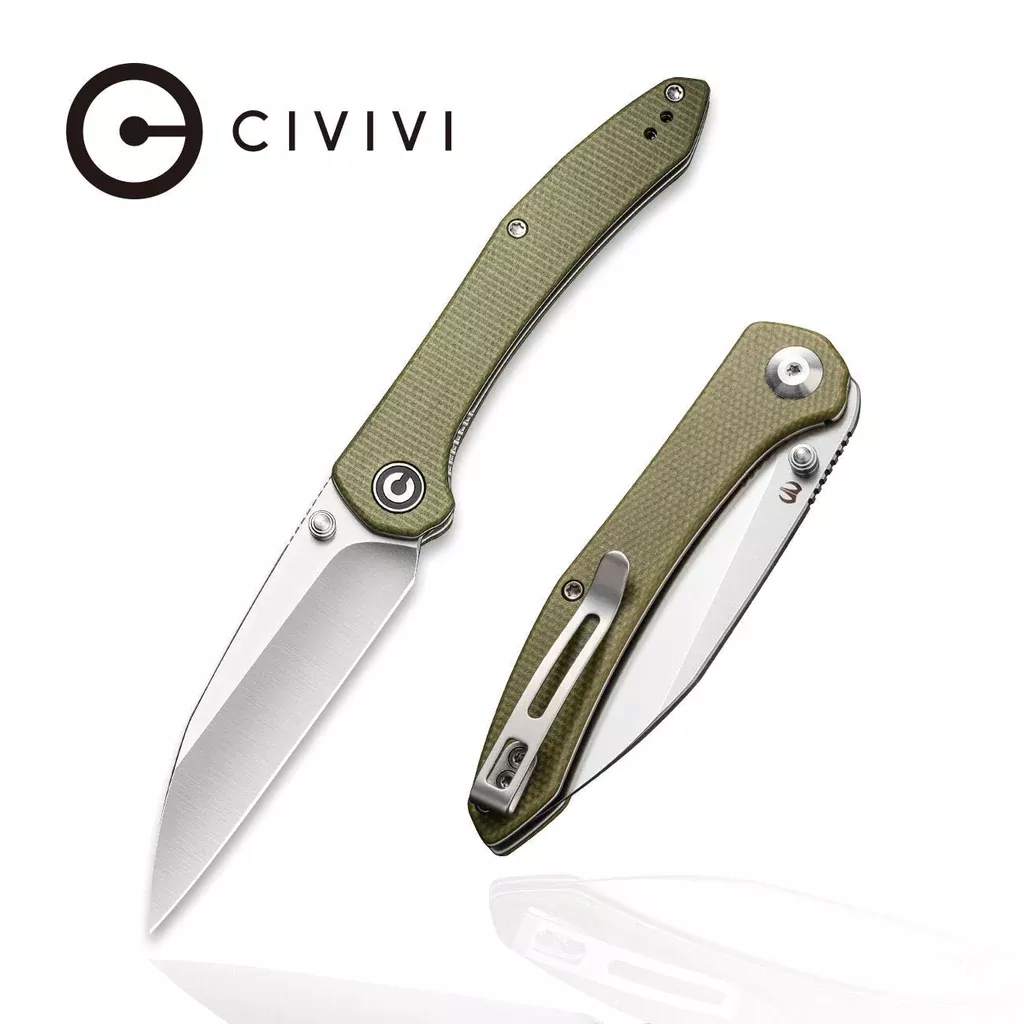 CIVIVI Hadros Thumb Stud Knife Micarta Handle (3.35" 10Cr15CoMoV Blade) C20004-3