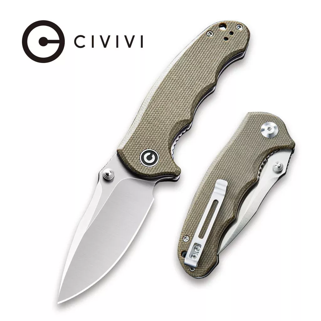 CIVIVI Hooligan Thumb Stud Knife Micarta Handle (2.98” D2 Blade) C913A