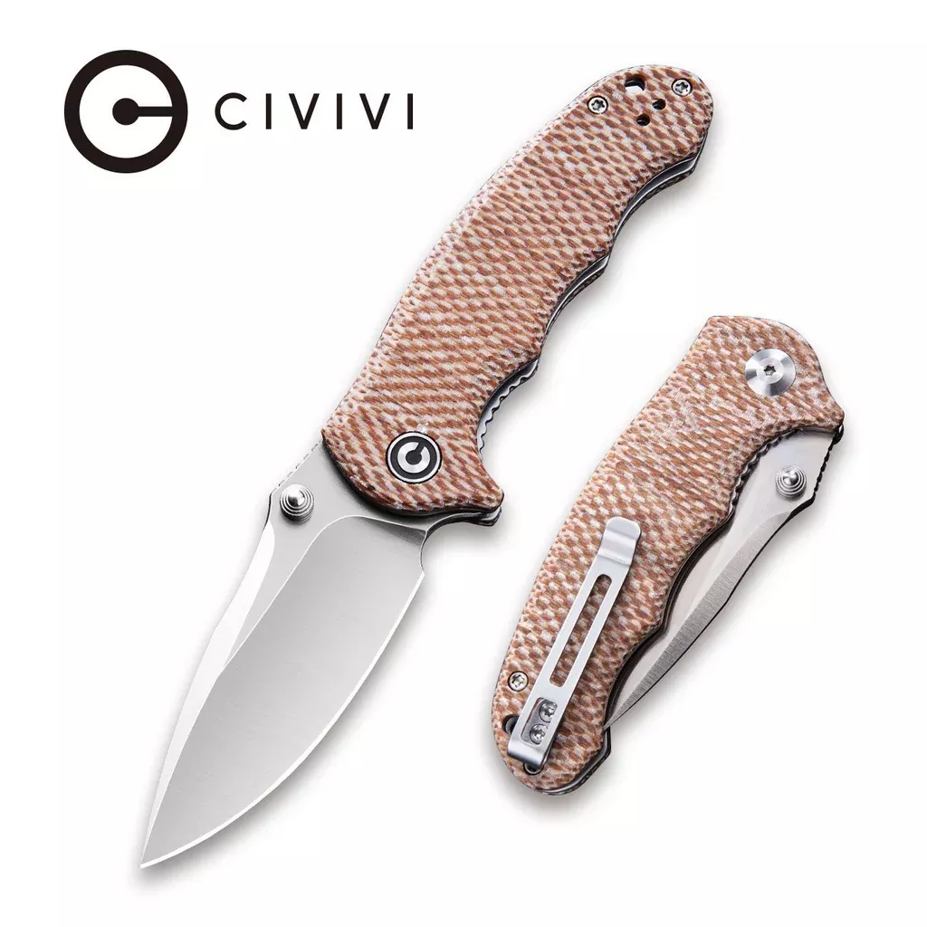 CIVIVI Hooligan Thumb Stud Knife Micarta Handle (2.98” D2 Blade) C913C