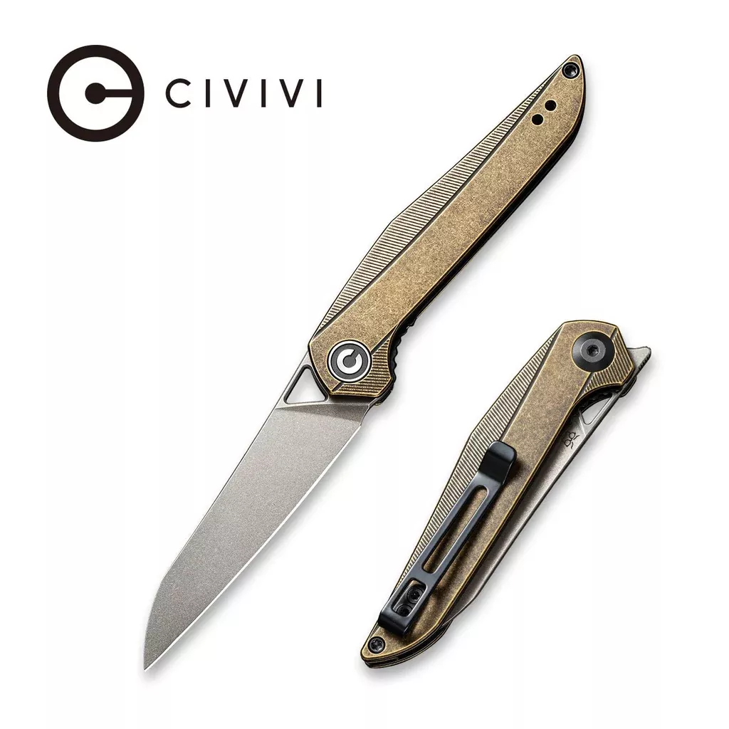 CIVIVI McKenna Front Flipper Knife Brass Handle (2.92" 154CM Blade) C905D