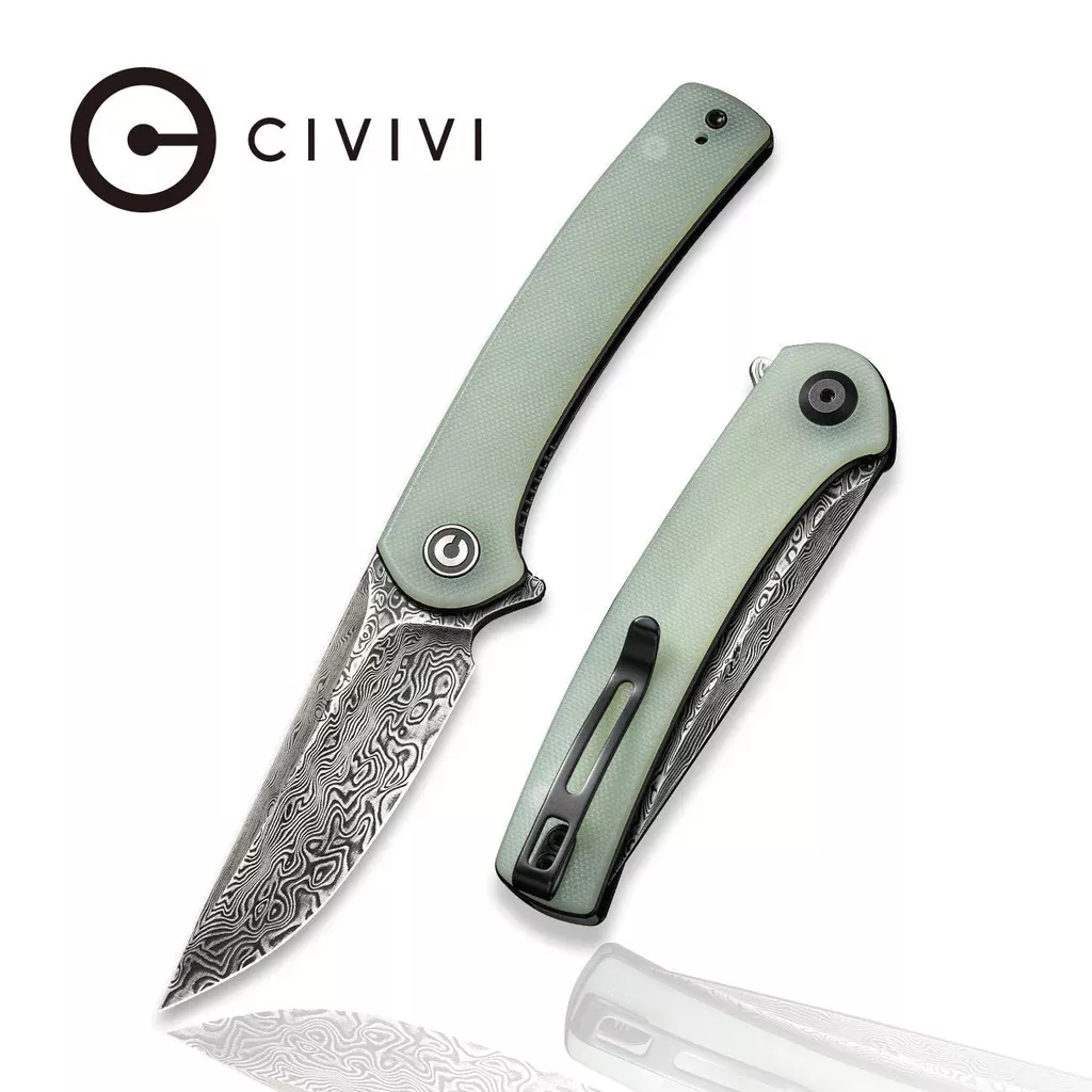 CIVIVI Mini Asticus Flipper Knife G10 Handle (3.25″ Damascus Blade) C19026B-DS1