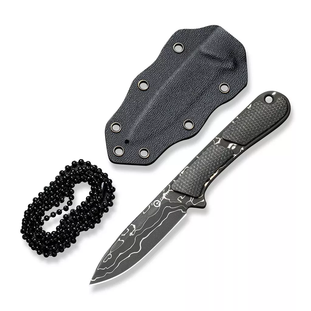 CIVIVI Mini Elementum Fixed Blade Knife Micarta Handle (2.24″ Damascus Blade) C23010-DS1