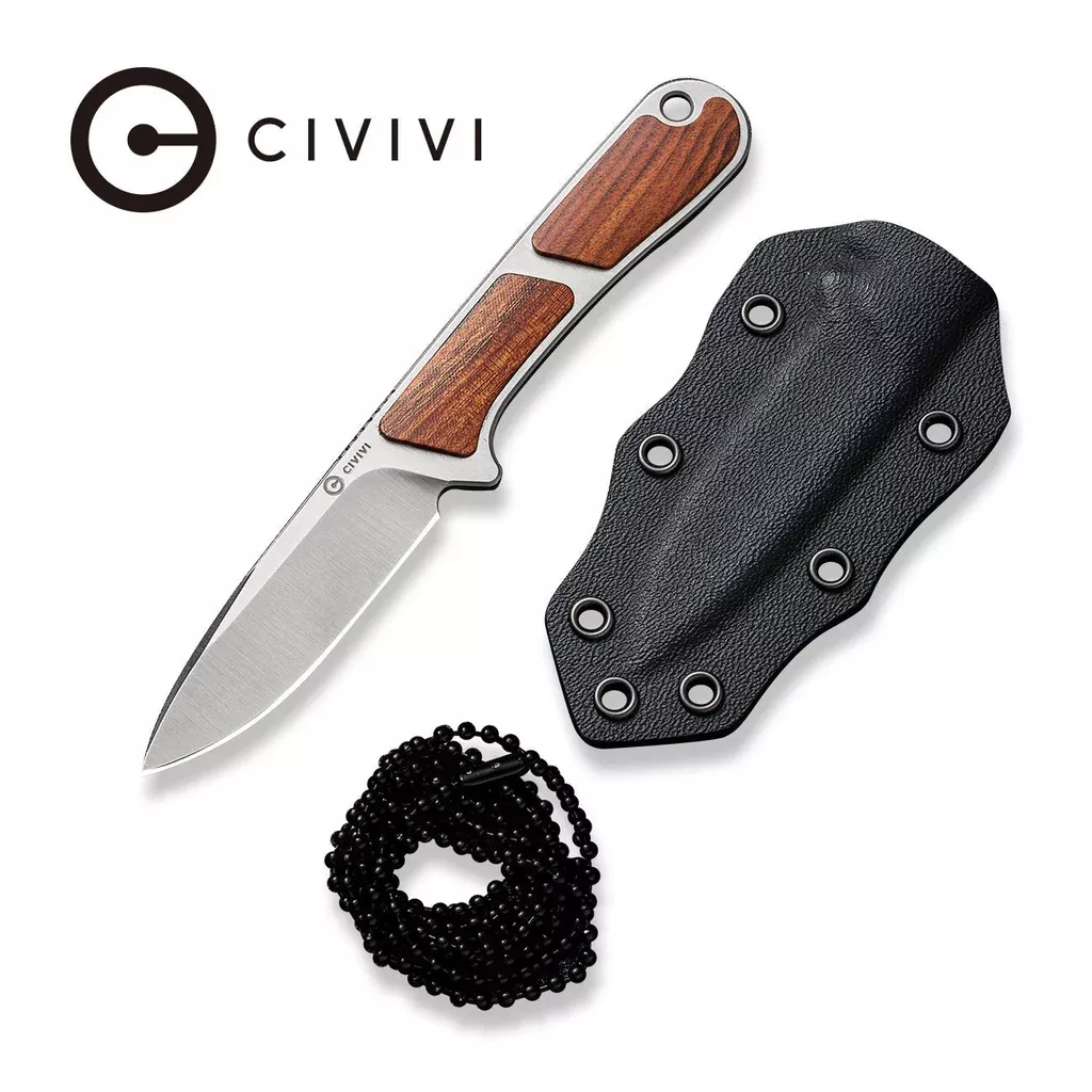 CIVIVI Mini Elementum Fixed Blade Knife Wood Handle (2.24″ Nitro-V Blade) C23010-4